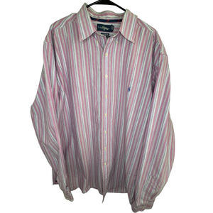 Ralph Lauren Vertical Pinstriped Button Up Long Sleeve Collared Shirt
